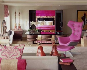 In the pink: The Schiaparelli Suite at the May Fair Hotel in London takes its name from the fuchsia-loving, avant-garde Italian designer Elsa Schiaparelli