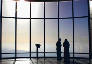     *  The Burj Khalifa is so tall you can see the sunset twice from it – once at the base and again after a 60- second lift ride to the viewing platform     * Image Credit: supplied photo