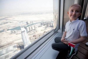 Noah Larkin, 7, from Orlando, takes a tour of the Burj Khalifa. Noah, who has stage 4 brain cancer, had one wish - to visit the world's tallest tower. Sammy Dallal / The NationalNoah Larkin, 7, from Orlando, takes a tour of the Burj Khalifa. Noah, who has stage 4 brain cancer, had one wish - to visit the world's tallest tower. Sammy Dallal / The National