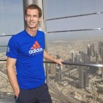 Andy Murray on the observation deck of Burj Khalifa, the world’s tallest building, in Dubai EPA